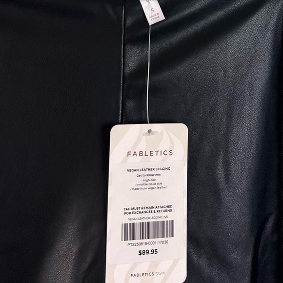 NWT Fabletics Vegan Leather High-Waisted Legging in Black - Picture 7 of 9
